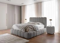 Polsterbett Doppelbett Set.3 Carson 180x200cm Stoff Catch Me Silbergrau