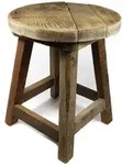 Holz Blumenhocker Rustikal - 32x26 Cm - Deko Hocker Blumenst&auml;nder Massiv