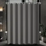 Duschvorhang Dunkelgrau 240x200cm Antischimmel Wasserabweisend Waschbar