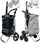 Faltbarer Aluminium Einkaufstrolley 57l (48l + 9l K&uuml;hlfach) Schwarz, 50kg...