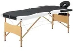 Vidaxl Foldable Massage Table 3 Zones Wood Black And White