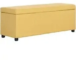 Bank Mit Staufach 116 Cm Gelb Polyester Vidaxl