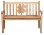 Devries Woodie Gartenbank Aus Teakholz Mit Eingearbeiteten Kleeblatt 120x60x89 Cm