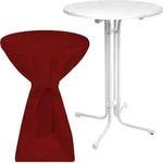 Outdoor Stehtisch Sylt, Klappbar, &Oslash;80cm, Bordeaux, Mit Husse
