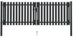 Doppelfl&uuml;gel Zauntor Stahl 306x175 Cm Anthrazit Vidaxl