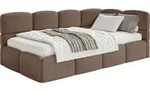 Selsey Cloudy &ndash; Jugendbett 90x200 Mit Matratze, Kopfteil Rechts, Samt Braun