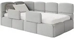 Selsey Cloudy &ndash; Kinderbett 120x200, Kopfteil Links, Matratze & Bettkasten, Boucl&eacute;