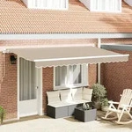 Ausziehbare Markise Beige 400 X 200 Cm Stoff Vidaxl