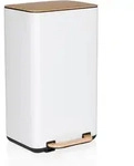 Abfallsammler / M&uuml;lleimer Clean Natura 30l Holzoptik Stahl Creme/walnuss Hjh Office