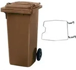 Brb M&uuml;lltonne Mgb 120 Liter, Mit Klemmring F&uuml;r M&uuml;lls&auml;cke (braun)