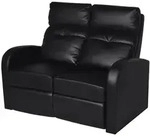 Relaxsessel 2-sitzer Kunstleder Schwarz Vidaxl