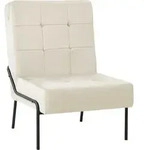 Relaxstuhl 65x79x87 Cm Cremewei&szlig; Samt Vidaxl