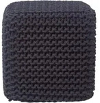 Gestrickter Sitzw&uuml;rfel 100% Baumwolle, Schwarz - Homescapes