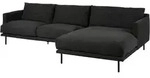 Ecksofa 285x161x81 Silikon-feder Mix Schwarz Trient