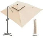 Gro&szlig;er Sonnenschirm 300x400 Cm Rechteckig Mit St&auml;nder & Kurbel, Ampelschirm