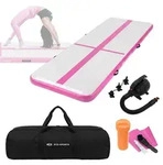 Ecd Germany Aufblasbare Gymnastikmatte Turnmatte Airtrack 3m, Rosa, 10 Cm Dicke,