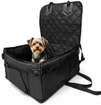 Relaxdays Hundeautositz, Kleine Hunde Bis 8 Kg, Faltbar, Hundebett Auto, Stabil, Hbt: