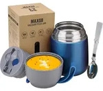 Logeeyar Thermobeh&auml;lter 500ml Edelstahl Isolierbeh&auml;lter Mit L&ouml;ffel, Blau