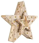 Led Holz Stern 2er Set - 33cm - Weihnachtsstern Mit 16 Led Warm Wei&szlig; - Tisch...