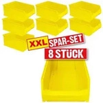 Brb 8x Sichtbox Profi Lb 2, Lxbxh 500x300x200 Mm, Inhalt 21,8 Liter (gelb)