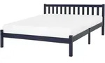 Bett Marineblau Kiefernholz Mit Lattenrost 140 X 200 Cm Hohes Kopfteil...