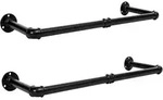 Hoobro Industrierohr Kleiderstangen 2er Set 80cm Abnehmbar Platzsparend