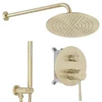 Unterputz Duschset Rea Lungo Diamond Brush Gold + Box
