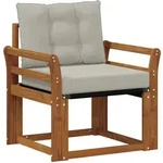 Outdoor-sofa Massivholz Akazie Nat&uuml;rlich Und Hellgrau Vidaxl