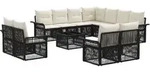 Gartensofa-set 12 Stk. Schwarz Und Cremewei&szlig; Poly-rattan Vidaxl
