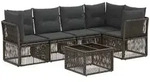 Gartensofa-set 6 Stk. Grau Poly-rattan Vidaxl
