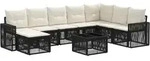 Gartensofa-set 9 Stk. Schwarz Und Cremewei&szlig; Poly-rattan Vidaxl