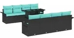 Gartensofa-set 9 Stk. Schwarz [synthetisch]: Poly Rattan Vidaxl