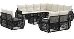 Gartensofa-set 12 Stk. Schwarz Und Cremewei&szlig; Poly-rattan Vidaxl