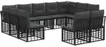 Outdoor-sofagarnitur Schwarz Und Dunkelgrau Polyester Vidaxl