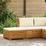 Vidaxl Garden Lounge Set With Cushion 2 Piece Brown Solid Acacia Wood