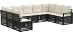 Gartensofa-set 9 Stk. Schwarz Poly-rattan Vidaxl