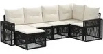 Gartensofa-set 6 Stk. Schwarz Und Cremewei&szlig; Poly-rattan Vidaxl
