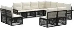 Gartensofa-set 11 Stk. Schwarz Poly-rattan Vidaxl