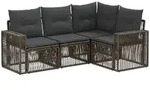 Gartensofa-set 4 Stk. Grau Und Dunkelgrau Poly-rattan Vidaxl