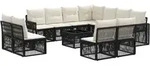 Gartensofa-set 12 Stk. Schwarz Und Cremewei&szlig; Poly-rattan Vidaxl