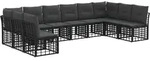 Outdoor-sofagarnitur Schwarz Polyester Vidaxl