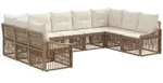 Gartensofa-set 9 Stk. Beige Poly-rattan Vidaxl