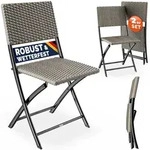 Casaria&reg; Polyrattan Klappstuhl Set 120kg Belastbarkeit Platzsparend Klappbar Leicht