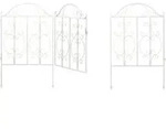 Gartentor, 3-teilig, Stahl, Gartenpforte Ornamente, Gartent&uuml;r Mit 2 Zaunelementen,