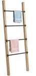 Relaxdays Handtuchleiter, 4 Sprossen, Hxb: 160 X 55,5 Cm, Kiefernholz & Metall,