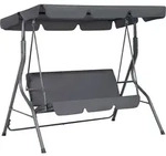 Beliani - Hollywoodschaukel Dunkelgrau Stahl Sonnendach Verstellbar Outdoor Terrasse
