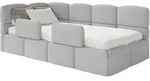 Selsey Cloudy &ndash; Kinderbett 120x200, Kopfteil Links, Matratze & Bettkasten, Chenille
