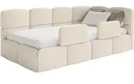 Selsey Cloudy &ndash; Kinderbett 120x200, Kopfteil Rechts, Matratze & Bettkasten, Boucl&eacute;