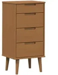 Kommode Molde Karamell 40 X 35 X 82 Cm Massives Kiefernholz Vidaxl