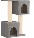 Katzennbaum Mit Sisal-kratzs&auml;ulen Hellgrau 114 Cm Vidaxl